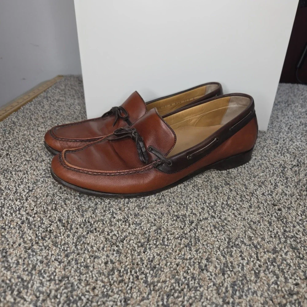 Cole Haan Collection Mens 11 M Brown Leather Moc Toe Bow Loafers 913‎
